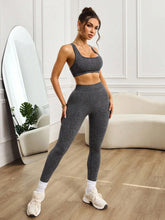 Load image into Gallery viewer, Women's Yoga Fitness Two-Piece Set Seamless Ribbed Bra + High-Waisted Butt-Lifting Gym Pants Hollow out Back Sports Wear

