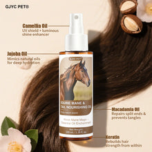 Load image into Gallery viewer, Horse Hair Care Oil 100ml - Mane Shine Essential Oil with Plant Ingredients Nourishing Coat Treatment Easy Carry for All Breeds
