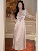 Load image into Gallery viewer, Female Long Nightdress Retro French Court Style Princess Nightgown Sleepwear Spring Summer Loose Rayon Home Clothes Lounge Wear
