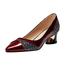 Load image into Gallery viewer, Fashion High Heels PUmps High Quality Women Elegant Sexy Medium Heels Pointed Toe Shoes Comfort Casual Single Shoes
