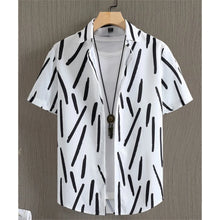 Load image into Gallery viewer, Hawaiian Shirts For Men 3d Striped Print Short Sleeve Shirts Summer Loose Casual Tops Simple Fashion Oversized Men Clothing
