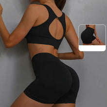 Load image into Gallery viewer, Women Yoga Shorts Sets High Waist Butt Lifting Workout Fitness Tights Tummy Control Gym Running Stretched Sportswear

