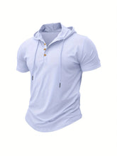 Load image into Gallery viewer, Men T Shirts  Summer Slim Fitness Hooded Short-Sleeved Bodybuilding Quick Dry Tshirt Male Gym Clothes Breathable Sports Tops

