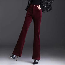 Load image into Gallery viewer, High Waist Corduroy Women's Pants Spring Autumn Winter Fashion Micro Flared Casual Trousers Slimming Warm Long Pants
