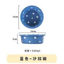 Load image into Gallery viewer, Pet Bowl Cute Ins Storm Dot Ceramic Bowl Dessert Breakfast Bowl Home Cat Dog Bowl Feeding Basin  Cat Caramics Supplies
