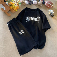 Load image into Gallery viewer, Printed Streetwear Tracksuit Men Summer Waffle Sets Casual Trendy Sportswear Short Sleeve T-Shirt Sports Breathable Shorts
