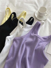Load image into Gallery viewer, 2024 Women Tank Tops Sexy Cropped Top Female Women Summer Camisole Camis Black White Sport Clothes For Women
