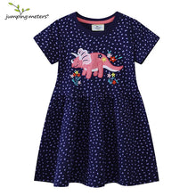 Load image into Gallery viewer, Dinosaur Embroidered Summer Girls Dress
