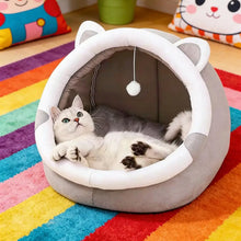 Load image into Gallery viewer, Pet Tent Cave Bed for Cats Small Dogs Self-Warming Cat Tent Bed Cat Hut Comfortable Pet Sleeping Bed Foldable Removable Washable
