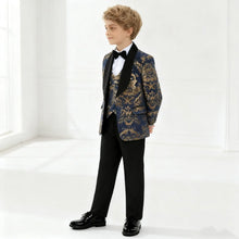 Load image into Gallery viewer, Navy Floral Boys Formal Suit
