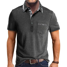 Load image into Gallery viewer, Plaid Collar Short Sleeve Polo
