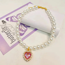Load image into Gallery viewer, Adjustable Pet Pearl Necklace Accessories for Cats Gotas Animals Fashion Rhinestones Sphynx Cat Collar Kitten Dog collier chat
