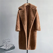 Load image into Gallery viewer, Winter Jacket Women Long Coat  Wool Woven Fabric Thick Warm Outerwear Oversize Fashion Streetwear Teddy Bear Coats
