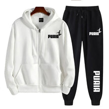 Load image into Gallery viewer, New in Women Tracksuit Trend Printing Hooded Sweatshirts Pants 2Pcs Set Casual Zipper Overcoat Suit Daily Clothing Autumn Winter
