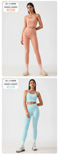 Load image into Gallery viewer, Women's Workout Set: Shock-Absorbing, Pushing-Up, Side-Bust-Control Sports Bra with High-Waisted Peach-Butt Yoga Top
