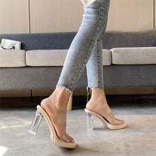 Load image into Gallery viewer, Women's High Heels, 2024 Summer New Waterproof Table with A Line Not Tired Feet Thick Crystal Slippers, Women's Shoes
