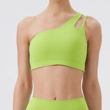 Load image into Gallery viewer, Women Sports Bra Push Up Fitness Bras One Shoulder Shockproof Yoga Bra Breathable Gym Yoga Running Bra Sexy Vest ﻿
