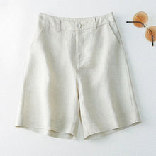 Load image into Gallery viewer, Women's Shorts Linen Half Knee Length Mid Wide Female Short Pants Bermuda Offer Aesthetic Hot Streetwear Korean Style For Summer
