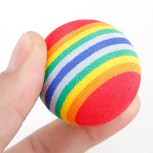 Load image into Gallery viewer, Rainbow EVA Cat Toys Ball Interactive Cat Dog Play Chewing Rattle Scratch EVA Ball Training Balls Pet Toys Supplies
