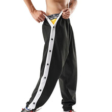 Load image into Gallery viewer, Men Jogger Pants Contrast Color Sides Buttons Stretch Workout Long Trousers Casual Sports Sweatpants Streetwear
