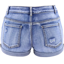 Load image into Gallery viewer, Split Cuff Denim Beach Shorts
