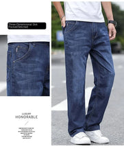 Load image into Gallery viewer, Jeans Men's Summer Straight Leg Loose Large Leg Autumn Thick Wear-resistant Men's Casual Pants Korean Trousers
