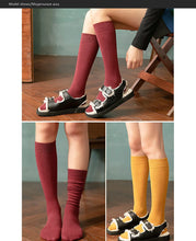Load image into Gallery viewer, Solid Cotton Thigh High Socks
