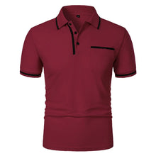 Load image into Gallery viewer, New Men's Short Sleeve Polo Shirts Solid Color Casual T-shirt Summer Trendy Breathable Loose Basic Splice Top Pockets Men Shirts
