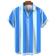 Load image into Gallery viewer, Striped Hawaiian Casual Shirt Men
