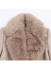 Load image into Gallery viewer, Elegant Belted Fur Collar Overcoat
