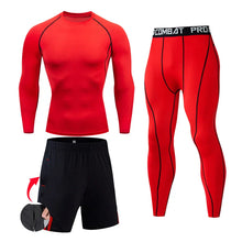 Load image into Gallery viewer, Men's Compression Sportswear Suits Gym Tights Training Clothes Workout Jogging Sports Set Running Rashguard Tracksuit For Men
