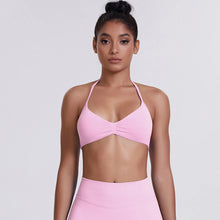 Load image into Gallery viewer, Sport Bra Strappy Bra Top Women High Support Thin Strap Halter Sport Seamless Bras Scrunch Workout Yoga Tank
