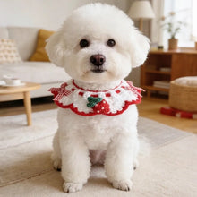 Load image into Gallery viewer, Pet Accessories Adjustable Flower Pet Scarf Bib Sweet Handmade Cat Strawberry Collar Decorative Cozy Cat Woven Bib Photo Shoots
