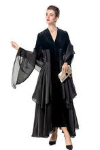 Load image into Gallery viewer, Velvet Ruffle V-Neck Evening Dress

