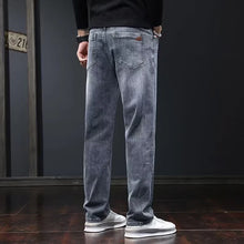 Load image into Gallery viewer, 2025 New Men Fashion Loose Straight Elasticity Jeans Male Wear-resistant Slim Fit Denim Pants Smart Casual Dark Gray Trousers
