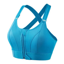 Load image into Gallery viewer, Sports Bras For Women Front Zipper Adjustable Strap Shockproof Elastic Fitness Athletic Brassiere Slim Yoga Crop Top
