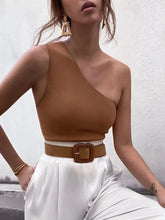 Load image into Gallery viewer, Women Sports Tank Tops Sexy Crop Tops Vest Casual Female One Shoulder Summer Outfits Tops Fitness Elastic
