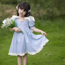 Load image into Gallery viewer, Embroidered Bow Princess Girls Dress
