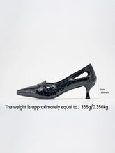 Load image into Gallery viewer, Elegant High Heels for Women, Spring and Summer New French Shallow Leather Mules, Cool and Breathable Hollow Design, Plaid Pattern Upper Kitten Heels, Versatile Dresses, Weddings, Parties, Date, Valentine's Day
