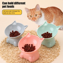 Load image into Gallery viewer, Pet Bowl Large Capacity Cats Bowls Oblique Mouth Cute Cartoon Cat Shape Cat Dog Food Dispenser Pet Feeder Pets Supplies
