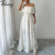 Load image into Gallery viewer, Boho Chic White Maxi Dress

