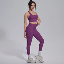 Load image into Gallery viewer, New Yoga Set for Woman Summer Gym Sports Running Bra Top Breathable Peach Buttocks Women Leggings Solid Color Yoga Set
