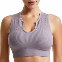 Load image into Gallery viewer, Women's Sleeveless Sports Bra Navel-Leaking with A Chest Pad  Highly Elastic Vest Sexy Stretchy Breathable Bra
