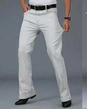 Load image into Gallery viewer, Men's Beige Loose Jeans Fashion Denim Pants For Men Casual Wide Leg Trousers Flared Jeans
