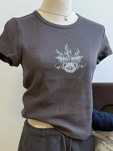 Load image into Gallery viewer, Letter Print Ribbed T-shirts Women Summer Casual Simple Cotton Soft Short Sleeve Tees Vintage Chic Slim Y2K Tshirts
