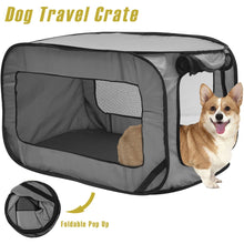 Load image into Gallery viewer, Dog Travel Crate Portable Pop Up Dog Crate with Zipper Mesh Door Foldable Small Dog Seat Kennel for Indoor Outdoor Puppy Cat
