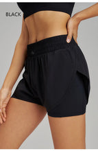Load image into Gallery viewer, Yoga Shorts Sports Fitness Shorts High Waist Running Fake Two Pieces Anti-Shine Shorts Women's Double Layer Training Leggings
