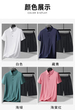 Load image into Gallery viewer, polo Shirts + shorts 2024 summer new style fashion Sportswear Men's Casual Sets Male Fashion shirts and shorts full size M-4XL
