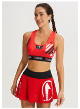 Load image into Gallery viewer, Black Stripe Sports Bras Women Racerback Sleeveless Elastic Waistband Shockproof Quick Dry Stretch Training Camisole Sportswear
