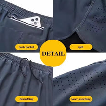 Load image into Gallery viewer, Summer Men's Reflective Running Shorts Fitness Quick Drying Double-Layer Shorts Men's Exercise Training Bodybuilding Shorts
